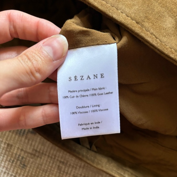 Sezane Robin Shorts - Bronze - Leather Suede Sz US 4 / FR 36 - Picture 5 of 5